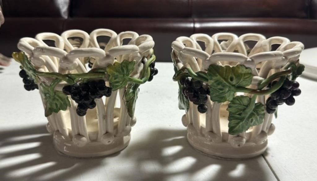 2 Porcelain Planters
