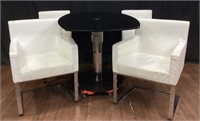Contemporary Glass Top Dining Table & (4) Chairs