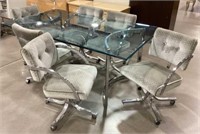 (6) Contemporary Style Glass Top Dining Group