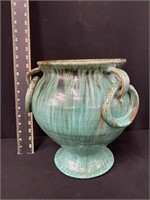Large JB Cole Blue Three Handle Pottery Vase