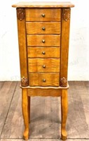 Queen Anne Inspired 5-drawer Wood Jewelry Armoire