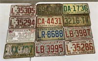 Group of Vintage NC License Plates