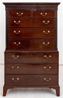 George III Mahogany Chest on Chest, 18th C.