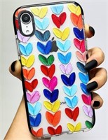 (New) Colorful Rainbow Love Hearts Clear Phone