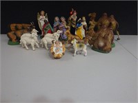 Vintage Paper Mache Nativity Set