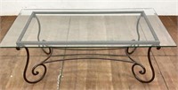 Wrought Iron & Beveled Glass Cocktail Table