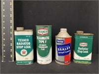 Group of Vintage Texaco & Prestone Cans
