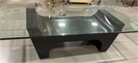 Vintage Post Modern Style Glass Top Coffee Table