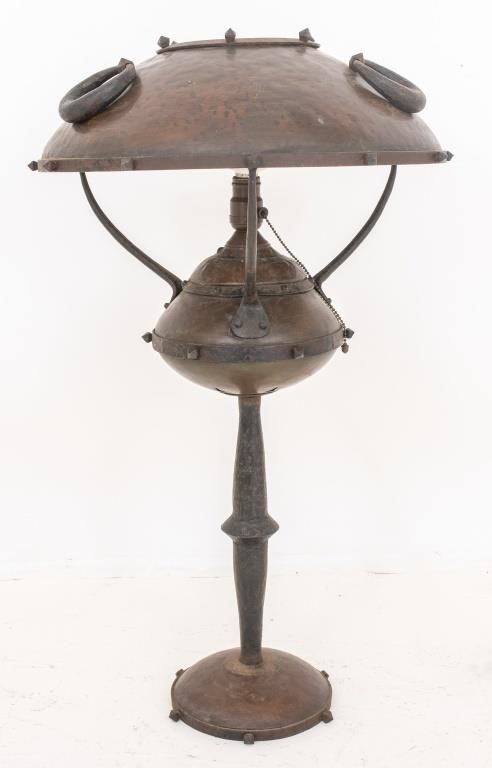 Vienna or Berlin Secession Copper & Bronze Lamp