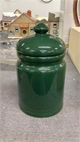 Dark green container with lid