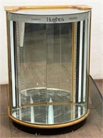 Hughes Brush Curved Glass & Wood Display Case