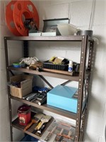 Metal Shelf & Contents -Paint Supplies, Tools, Etc