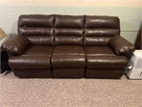 Brown Leather Dual Recliner Sofa (Matches Lot 51)