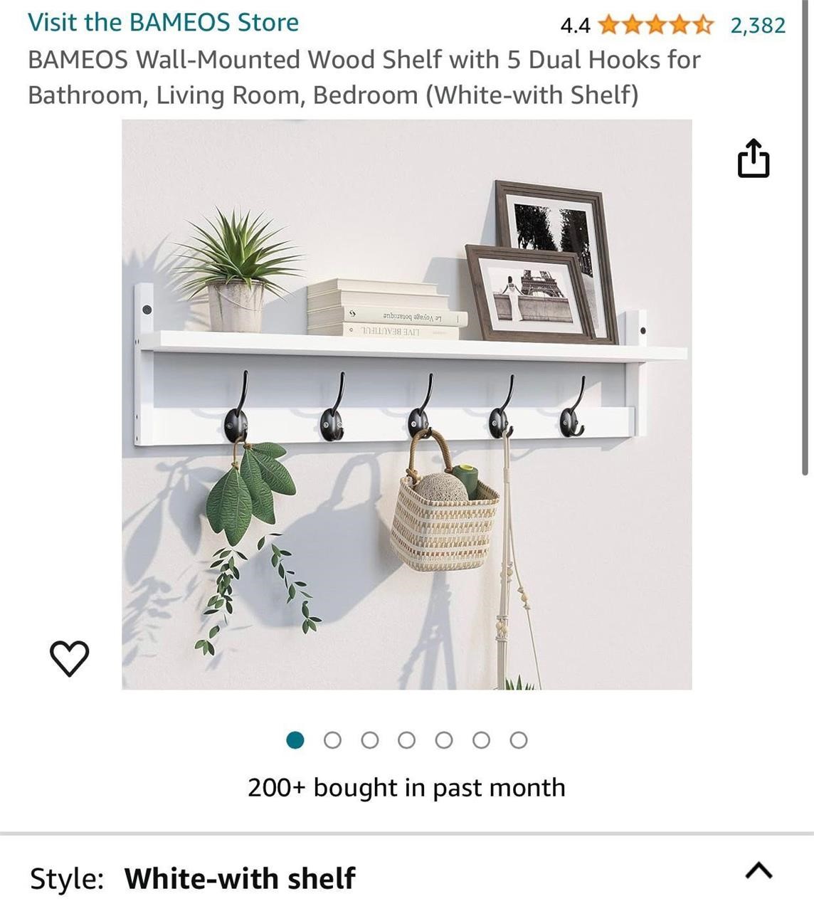 BAMEOS Wall-Mounted Wood Shelf