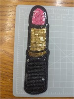 Lipstick sequined iron on patch