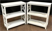 Pair Country Influenced 3-tier Laminate Bookcases