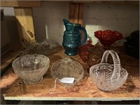 Assorted Glassware & Tote of Vases