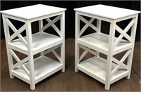 Pair Country Influenced 3-tier Laminate Bookcases