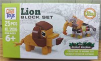 Lego style building block set lion