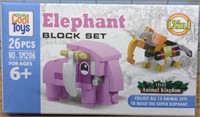 Lego style building block set elephant