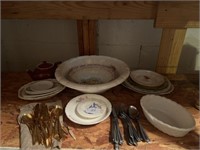 Flatware, & Assorted Dishes