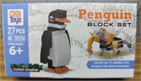 Lego style building block set penguin