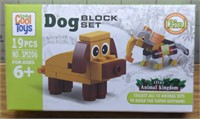 Lego style building block set dog
