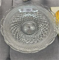 Glass serving bowl and plate