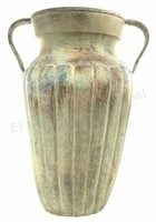 Earth Tone Metal Vase/ Planter/ Vessel