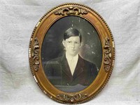 Antique Oval Framed Original Boy Portrait