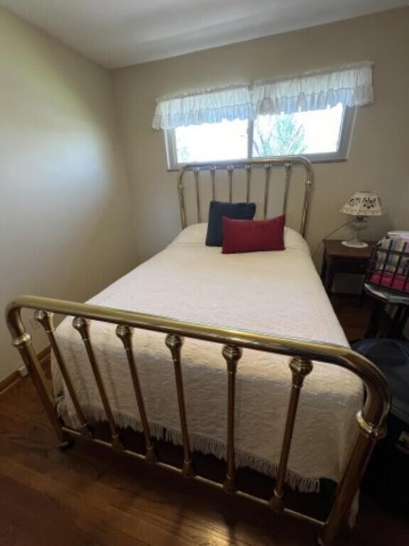 Brass Full Size Bed with Box Springs, Mattress, &