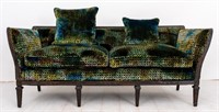 Edwardian Style Velvet Floral Upholstered Settee
