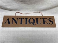 Wood Painted Antiques Advertising Sign