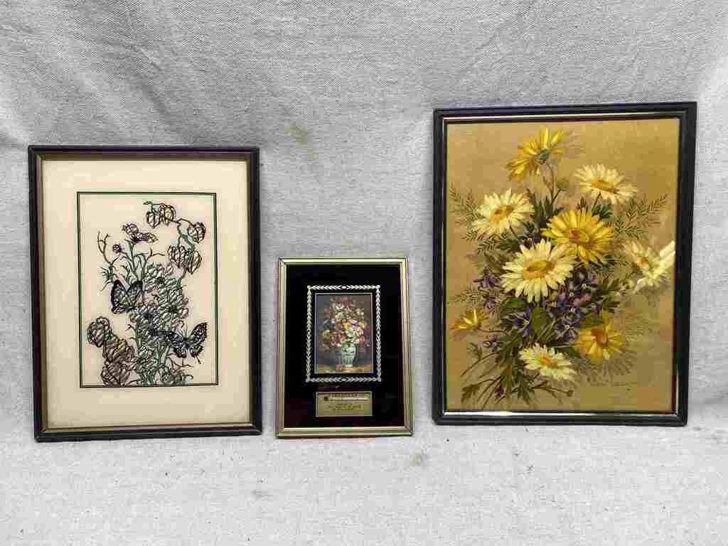 3 Framed Floral Prints