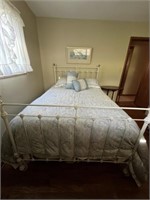 Antique Full Size Iron Bed with Box Springs,
