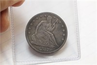 1857 Seated Silver Half Dollar