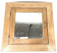 Vintage Oak Wood Mirrored Medicine Cabinet