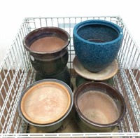(10pc) Ceramic/ Plastic Planters & Trays
