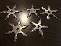 5 Chinese Stainless Steel Throwing Stars