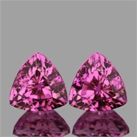 Natural  Intense Pink Sapphire Pair  {Flawless-VVS