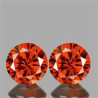 Natural AAA Vivid Orange Zircon Pair{Flawless-VVS1