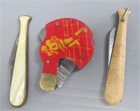 (3) Vintage folding knives includes football