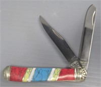 2 Blade Schrade folding knife. Measures: 4.25".