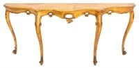 Venetian Rococo Style Giltwood Console Table