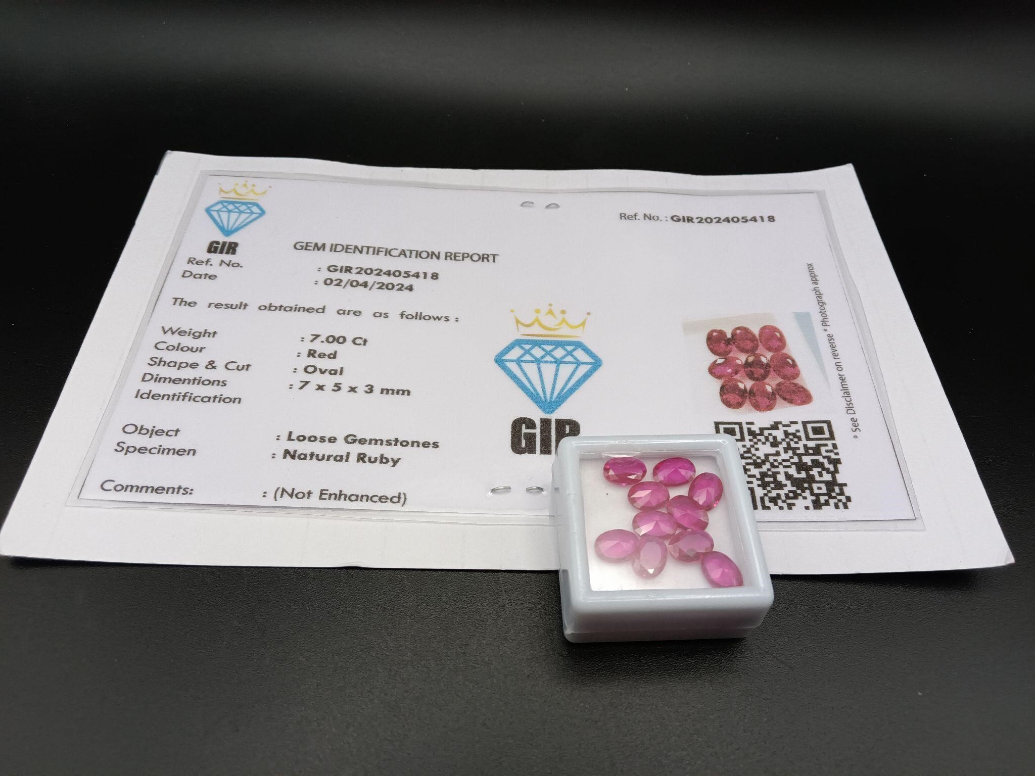 Certified Rubies (x10) (7.00Ct)