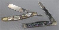 (2) Folding knives with mother of pearl handles