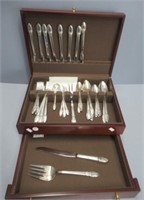 Reed and Barton silver plated flatware set with