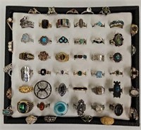 (55) Sterling & Costume Jewelry Rings