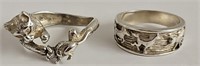 (2) Shube Designed Sterling Silver Rings