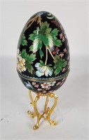 Floral Egg Metal Trinket Box